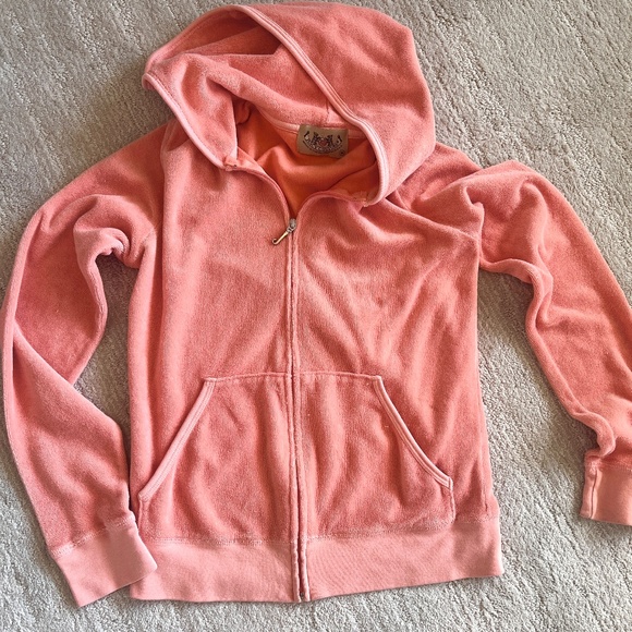 Retro Juicy Couture Terry Hoodie - Tangerine - Size Medium - Picture 1 of 11